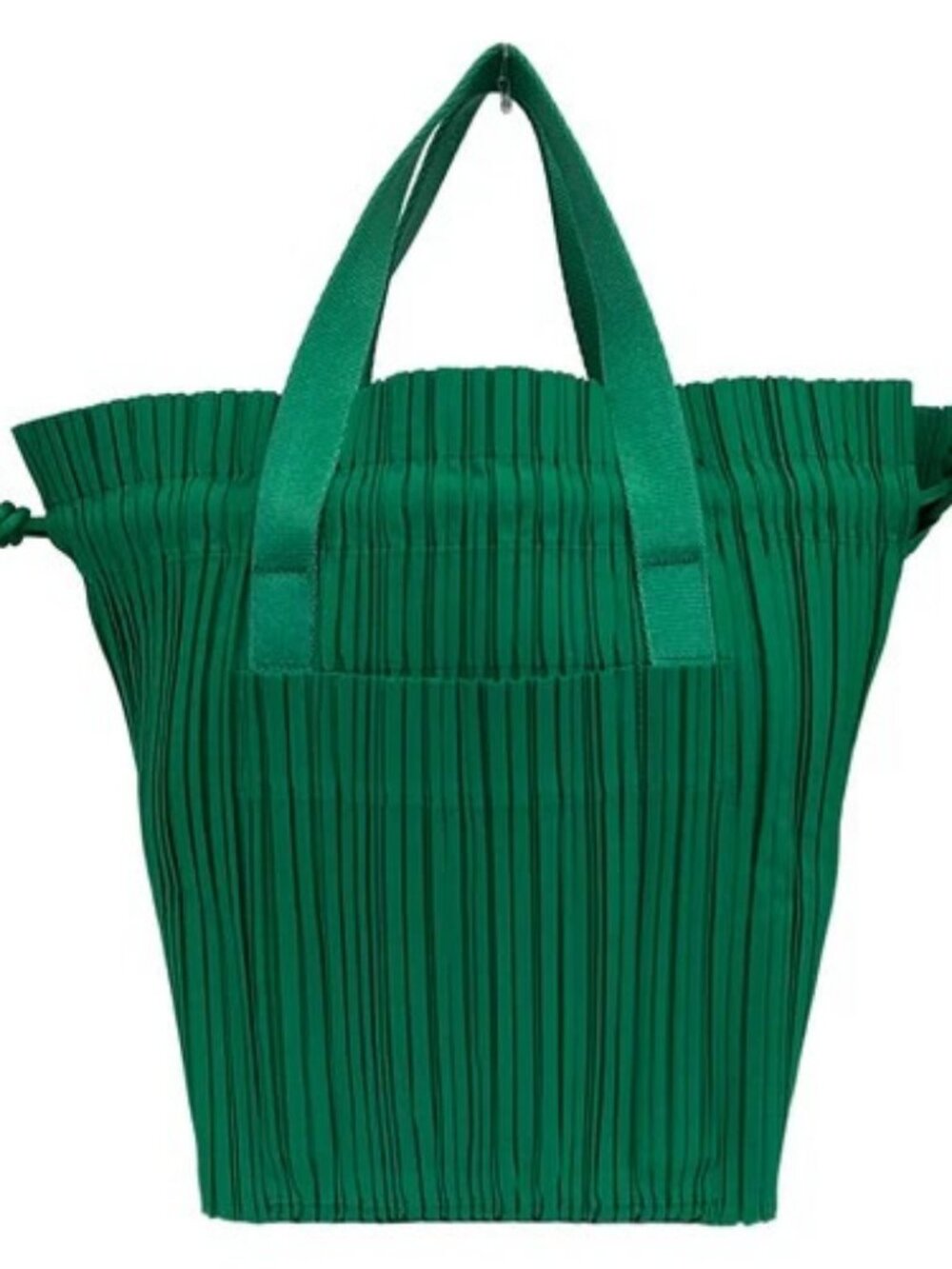 PLEATS PLEASE PP32AG601 Green Polyester Tote Bag
